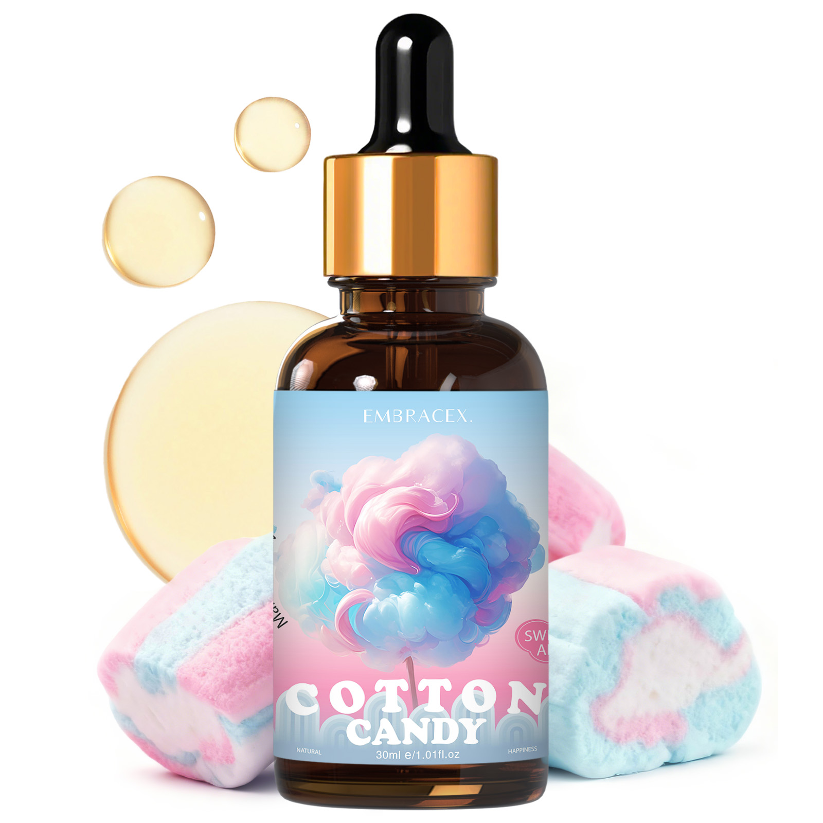 Candle Making Supplies Fragrance Oils - 30ml コットンキャンディフレグランスオイル 車用品、DIYプロジェクト、キャンドル作り、友人へのギフト、食品用香料