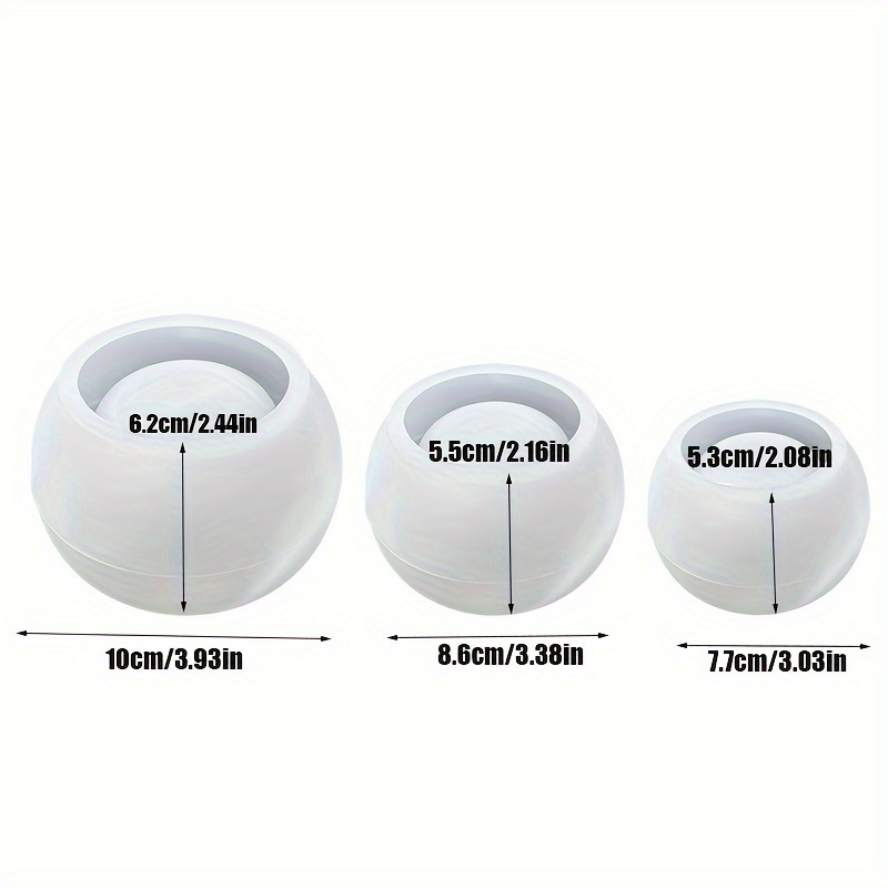 Candle Supplies Jars - 3個入り-丸型フラワーポットシリコンモールド 3サイズ DIY多肉植物用花瓶 丸型キャンドルカップモールド クラフト作成用品 スタッココンクリート