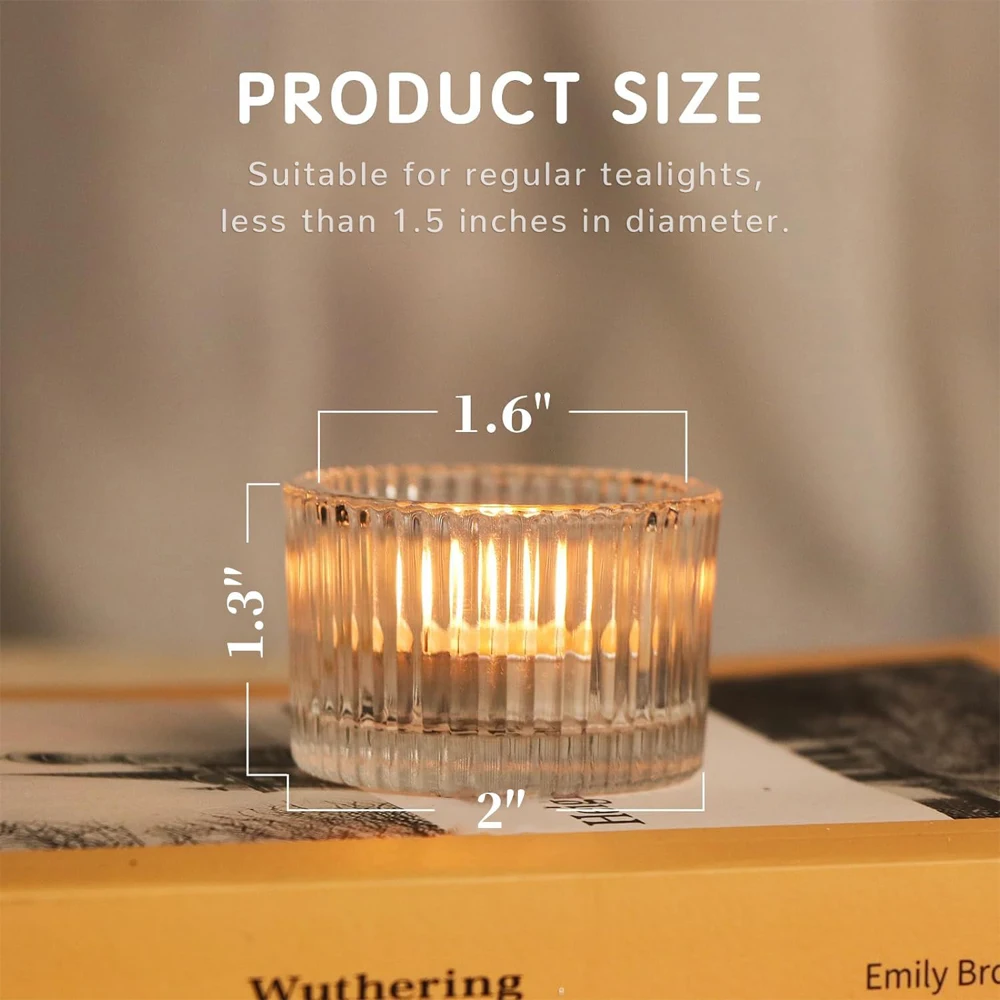 6/12個入り透明ティーライトキャンドルホルダー、テーブルセ - Candle Glass Supplies のレビューと価格