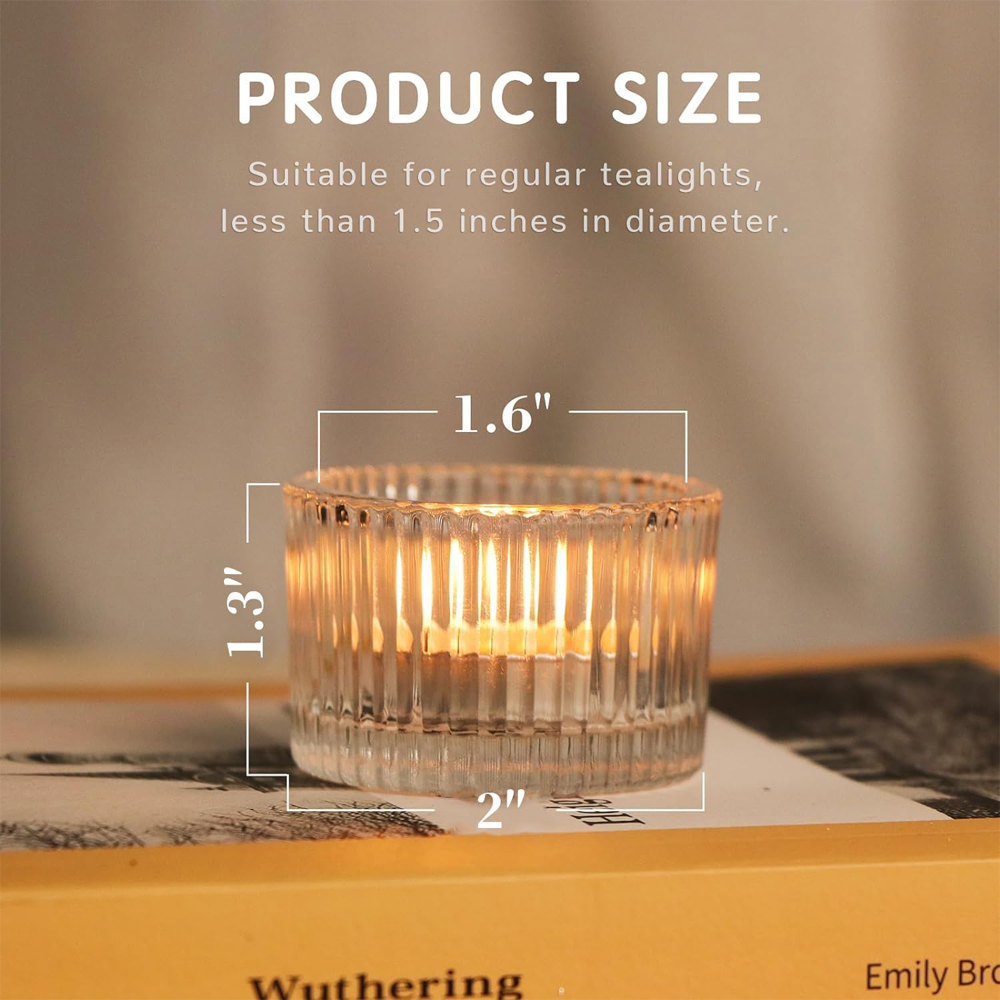 6/12個のクリアティーライトキャンドルホルダー、テーブルセ - Candle Glass Supplies のレビューと価格