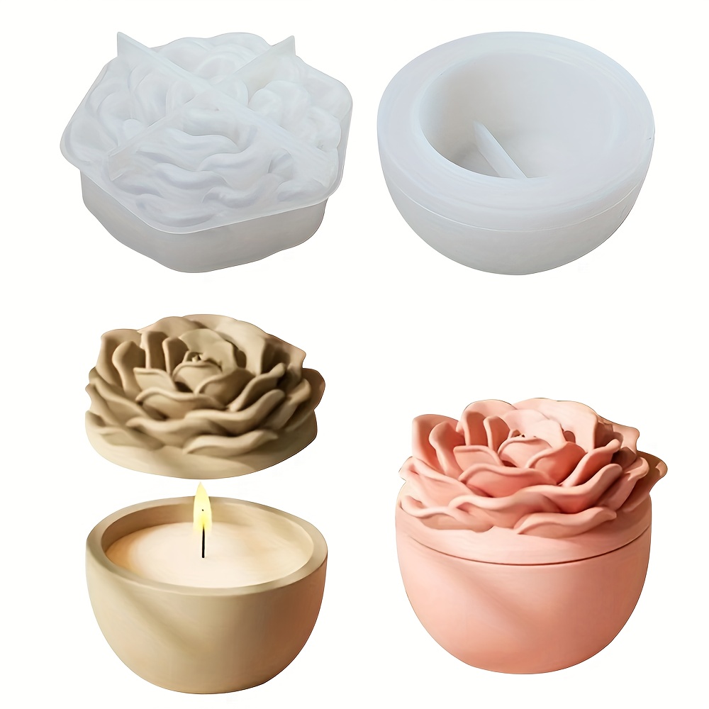 花柄レジン用シリコンモールド、蓋付きシリコンキャンドルジャー - Candle Supplies Jars のレビューと価格
