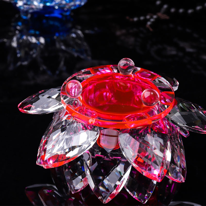 手作りクリスタル蓮の花の燭台ガラスティーライトキャンドルホル - Candle Glass Supplies のレビューと価格