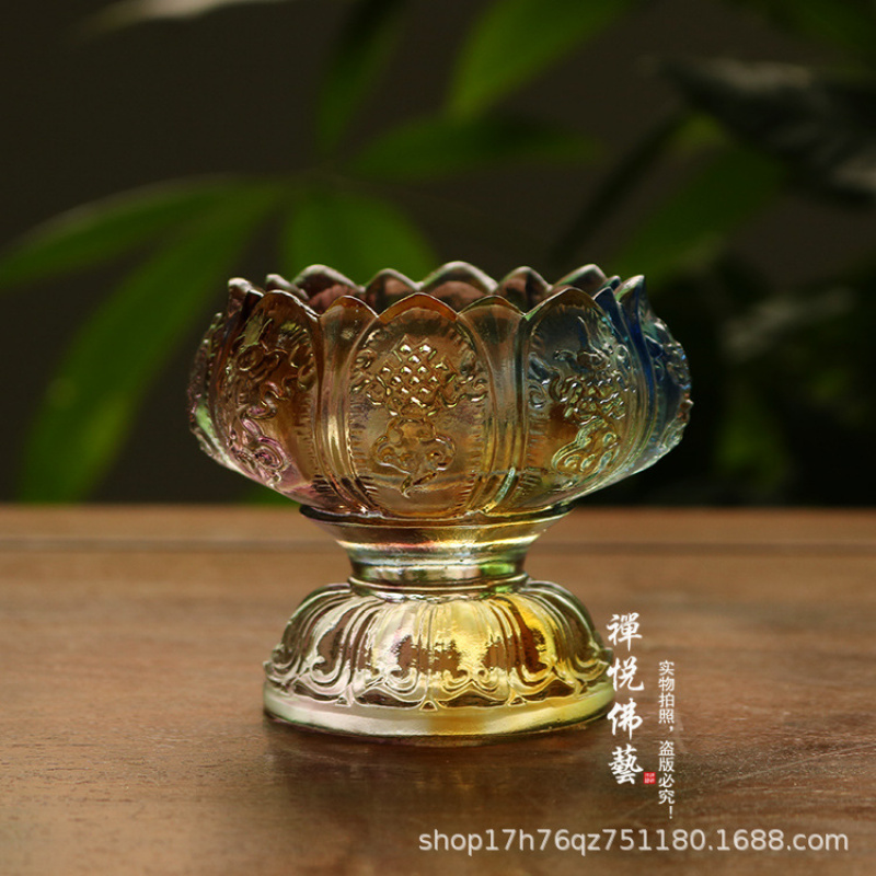 ガラス製富蓮八吉祥キャンドルホルダー仏具タングステンオイルラ - Candle Glass Supplies のレビューと価格
