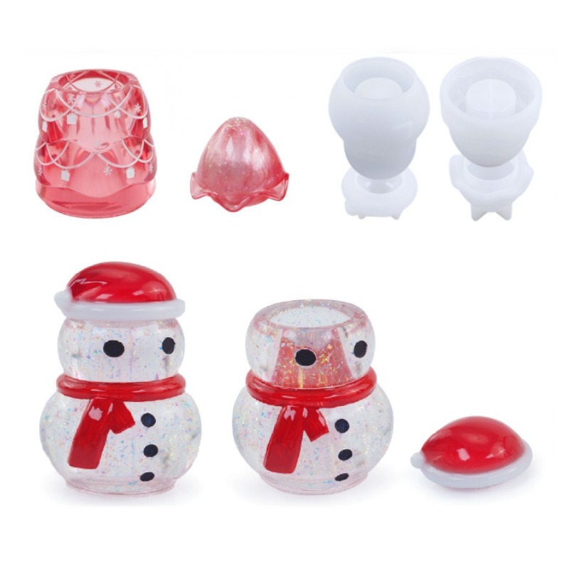 エポキシ樹脂のクリスマス収納ジャー,型,雪だるま,クリスマス - Candle Supplies Jars のレビューと価格