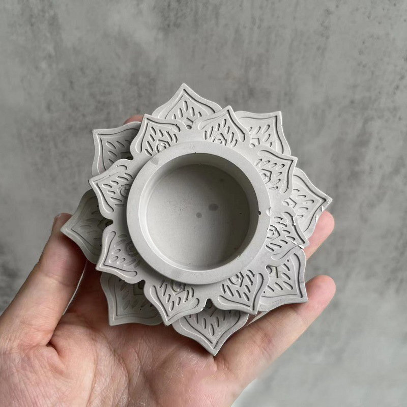 コンクリートキャンドルジャーシリコーン型ラウンドロータスキャ - Candle Supplies Jars のレビューと価格