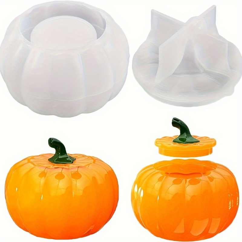 ふた付きハロウィンパンプキンジャー、シリコンモールド、エポキ - Candle Supplies Jars のレビューと価格