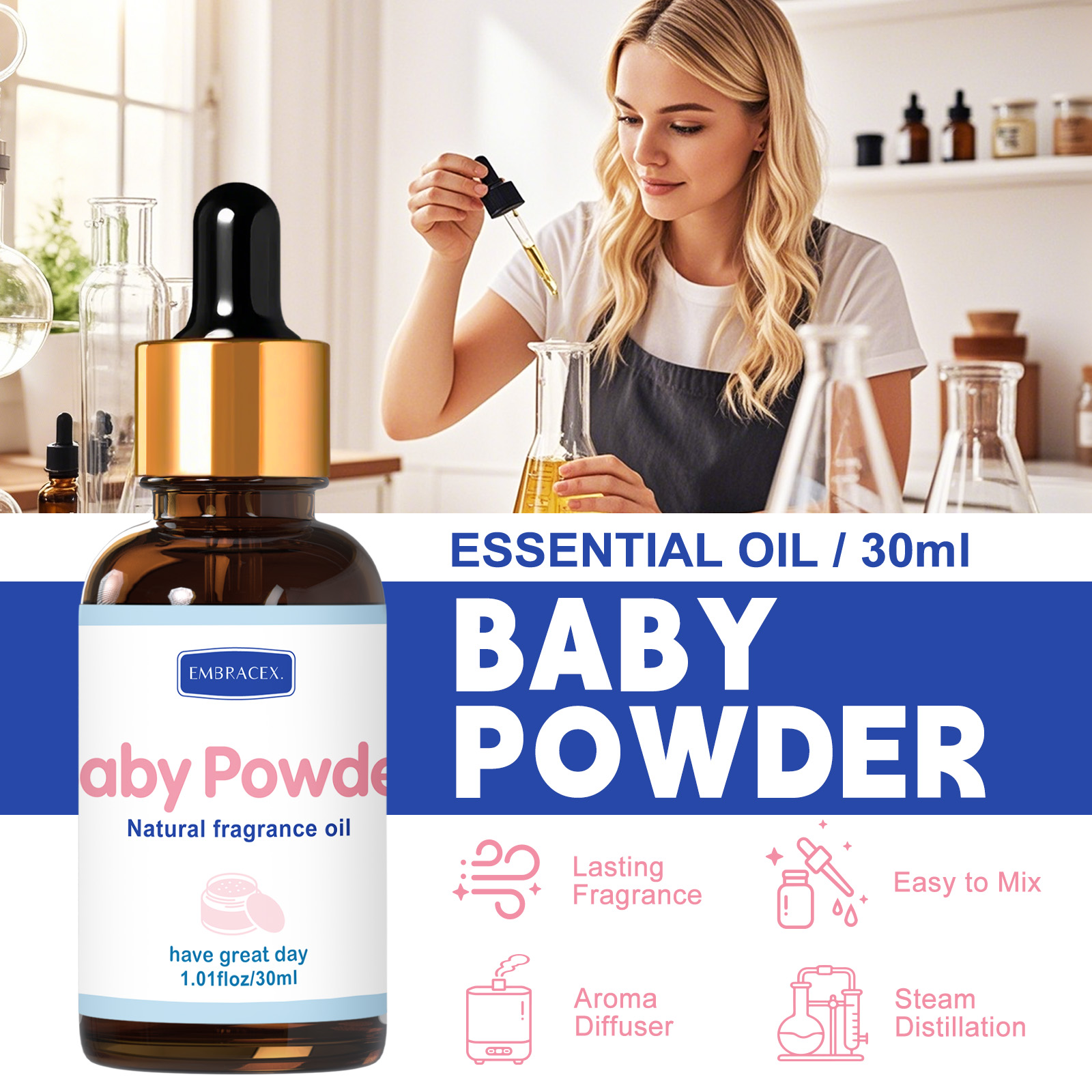 30ml ベビーパウダーフレグランスオイル ディフューザー用 - Candle Making Supplies Fragrance Oils のレビューと価格