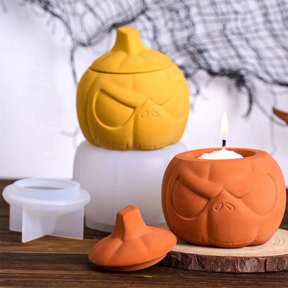 ゴーストフェイスキャンドルジャー用シリコンモールド DIY花 - Candle Supplies Jars のレビューと価格