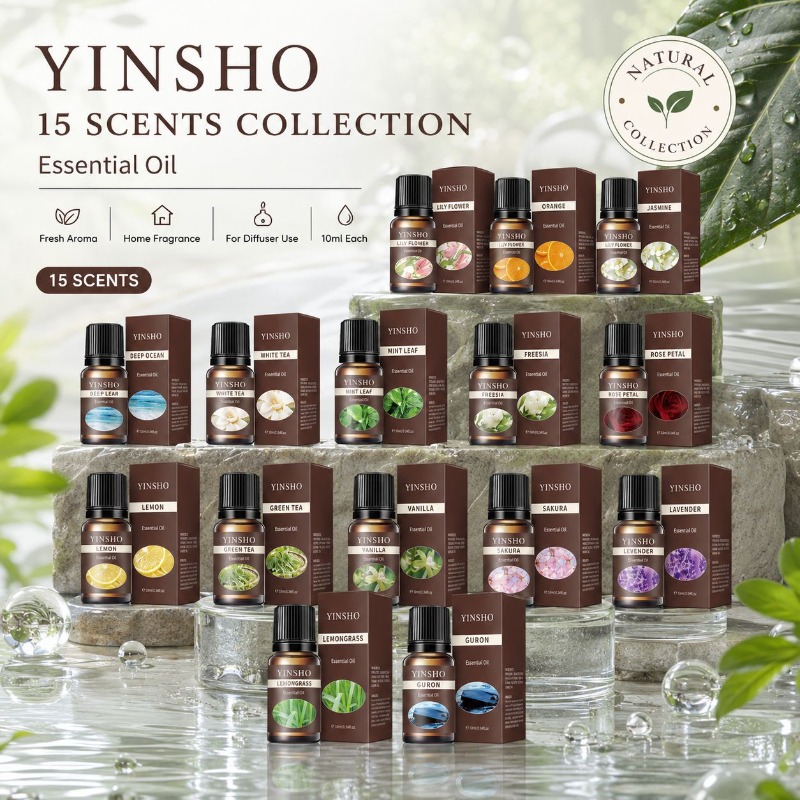 フレグランスエッセンシャルオイルセット 15個入り 10ml - Candle Making Supplies Fragrance Oils のレビューと価格