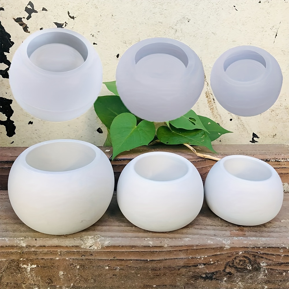 3個入り-丸型フラワーポットシリコンモールド 3サイズ DI - Candle Supplies Jars のレビューと価格