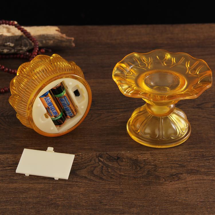 電池式カラフルガラスLED蓮ランプ、仏具ランプ、仏具ランプ、 - Candle Glass Supplies のレビューと価格