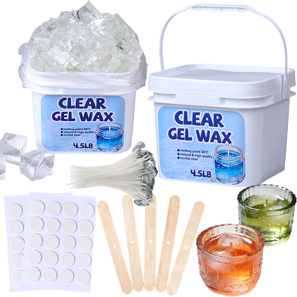 4.5LB バルククリアジェリーワックスキット DIY 香り - Candle Supplies Bulk のレビューと価格